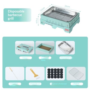 Barbecue au charbon de bois jetable en acier inoxydable Houmu, sans fumée, portable, pour la maison et le camping, utilisation intérieure et extérieure, 3-5 personnes - Product Image 6