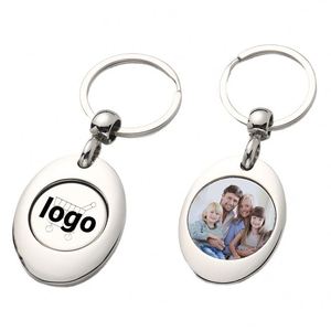 Llavero en blanco para sublimación DIY al por mayor, colgante personalizable para carrito de compras, acero inoxidable de alta calidad - Product Image 1