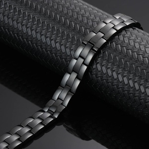 Joyería Fina, Elegante Brazalete Magnético de Acero Inoxidable con Energía Terapéutica, Patrón Geométrico, Diseño Moderno para Aniversarios - Product Image 2