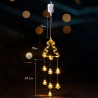 Guirlande lumineuse LED rechargeable en forme d'étoile de Noël, alimentée par USB Type C, 8 modes, minuterie, blanc chaud, pour intérieur et extérieur, décoration de fenêtre