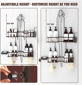 Organizzatore da Bagno Regolabile Personalizzato, Portaoggetti per Doccia in Metallo Antiruggine, Supporto per Doccia Portatile - Product Image 2