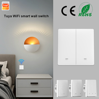 Interrupteur mural intelligent WiFi Tuya 1/2/3 voies, type 86, bouton poussoir, éclairage LED, commande vocale Alexa, Google, Alice