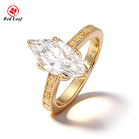 Bague vintage en or massif 9K/14K/18K avec diamant de laboratoire taille marquise 4 carats, filigrane, bijoux fins pour femme