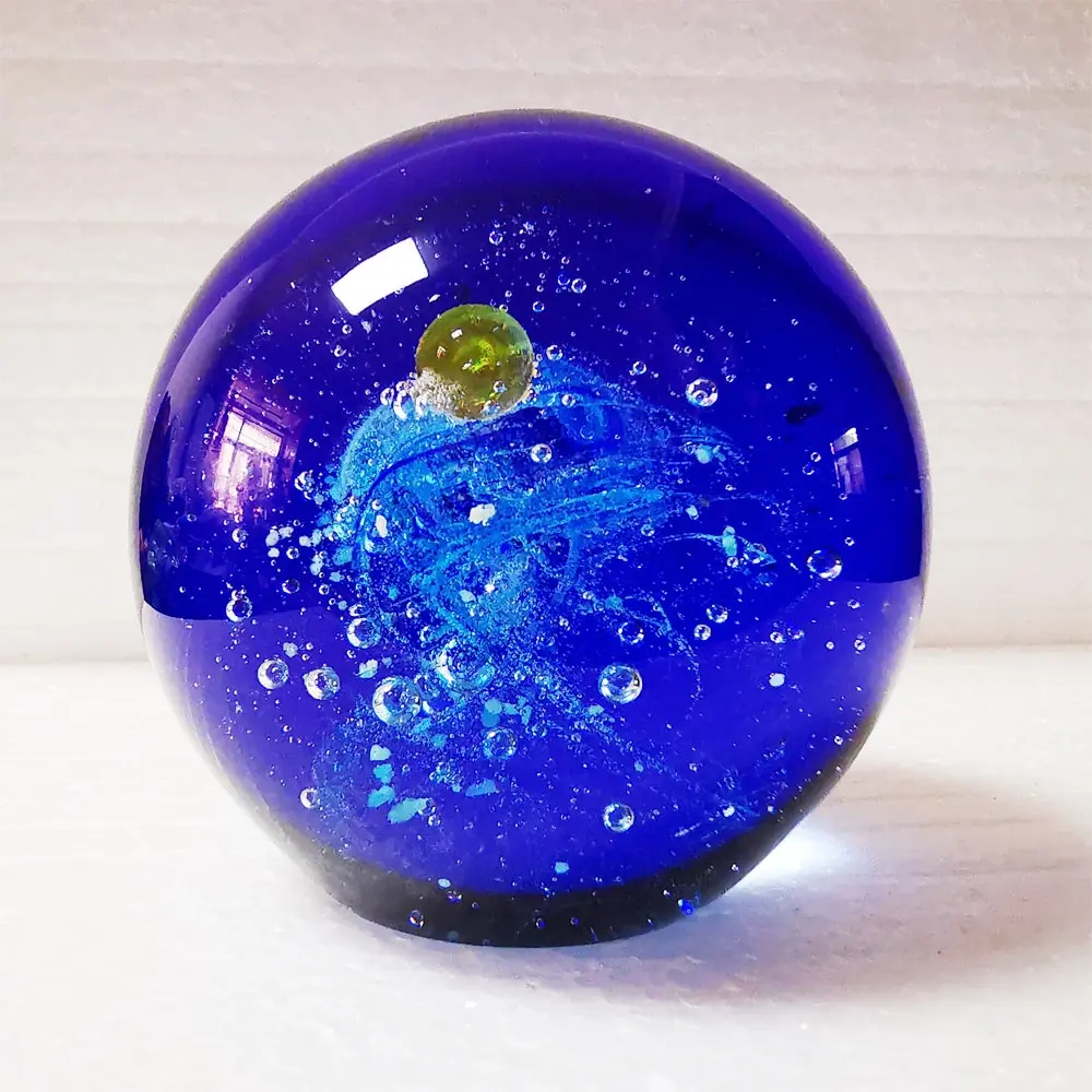 Boule de galaxie en verre Murano, créative, perles en Zircon, ambrées, pierres précieuses, univers uniques, artisanat de table, cristal, papier