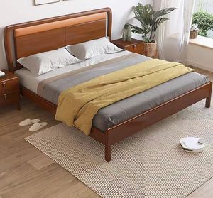 2025 Design Simple Moderne Style Nordique Chêne Français <span class=keywords><strong>Lit</strong></span> King Écologique Meubles En <span class=keywords><strong>Bois</strong></span> Massif <span class=keywords><strong>Lit</strong></span> En <span class=keywords><strong>Bois</strong></span> Doux Avec Rangement - Product Image 4