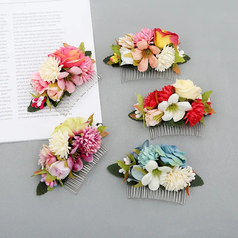 Wedding Accessories Bridal Hairpins Headdress Camellia Hair Clip Flowers Hair Comb