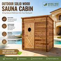 Sauna Exterior Ecológica de Cedro Rojo de Lujo con Techo Inclinado Moderno y Ventana Circular, Calefacción con Estufa para Spa en el Patio Trasero