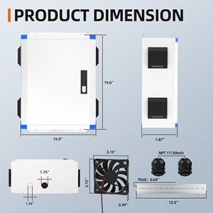 Caja de Conexiones Metálica Blanca para Exteriores de 500x400x200mm con Ventilación y Bisagras, Caja de Conexiones Impermeable al por Mayor para Iluminación Solar de Jardín - Product Image 2