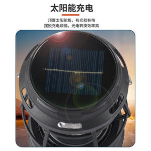 Lampe de camping rétro LED portable à intensité variable, multifonctionnelle, étanche IP68, alimentation USB/solaire - Product Image 2