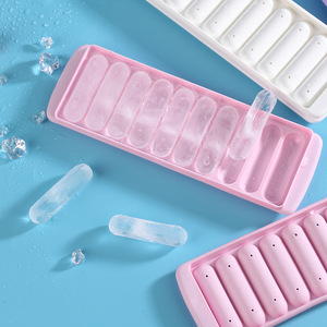 Plateaux à glaçons en silicone Moule à beurre à dégagement facile Bâton étroit rectangulaire Bandes longues Bâtons de glaçons Plateau à glaçons avec couvercle - Product Image 1