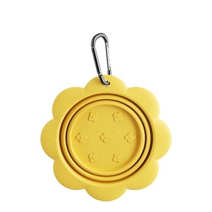 Sevimli Katlanabilir Silikon Köpek Mama Kabı, Küçük Evcil Hayvanlar İçin Katlanabilir Bardak, Mama ve Su Kabı, Taşınabilir Seyahat Kabı, Karabina İle - Product Image 2