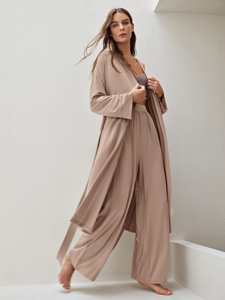 Peignoir de bain en viscose de bambou avec ceinture à l'avant Robes de détente personnalisées pour femmes - Product Image 3