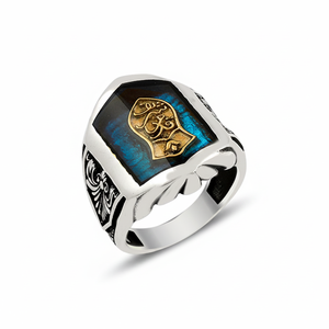 925K Sterling <b>Silver</b> Islamic Enamel <b>Men</b> <b>Ring</b> - Product Image 2