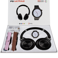 Montre connectée P9 2026 avec suivi d'activité étanche IP67 et fonction calendrier, compatible avec les écouteurs, pour homme