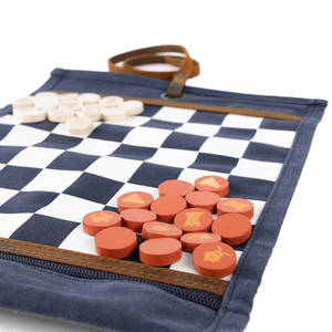 Set di giochi di scacchi da tavolo in pelle sintetica da viaggio Online personalizzato - Product Image 4
