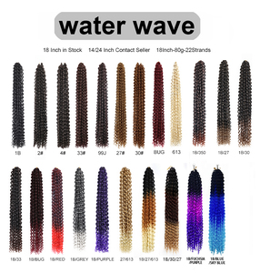 Cheveux synthétiques Ocean Wave Passion <span class=keywords><strong>Twist</strong></span> pour femmes, extensions de tresses au crochet couleur ombrée, boucles aquatiques - Product Image 6