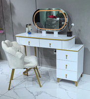 Table de toilette moderne minimaliste de luxe en dalle de roche, armoire de chevet tout-en-un, éclairée, taille personnalisable pour hôtel, petit appartement