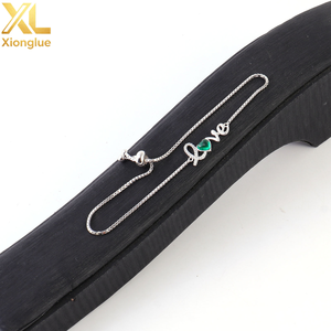 Joyería Electrochapada, Grosor de Revestimiento de 0.3 mm, Engaste de Garras, Novedad 2021, Brazaletes Sencillos y Modernos con Forma de Carta de Amor - Product Image 3