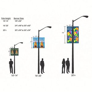 Large Format Street <b>Light</b> Pole Banner Double Sided Custom Printed Vinyl for Roadside Branding Campaigns - Product Image 4