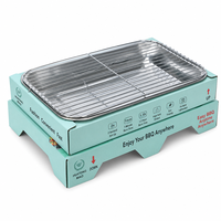 OEM ODM Aangepaste Logo Draagbare Opvouwbare Wegwerp Grillset Complete BBQ Set Fruit Houtskool Roestvrijstalen Rooster Kamperen