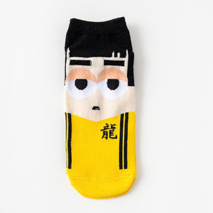 Printemps Et Automne Coton Dessin Animé Personnalité <span class=keywords><strong>Bruce</strong></span> Lee Motif Chaussettes Super Héros - Product Image 1