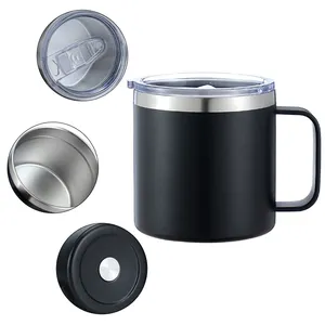 Tazas de té de acero inoxidable con aislamiento al vacío, tazas de café con logotipo personalizado, 12oz, 14oz, 16oz