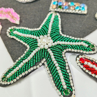 Patch brodé fait main en perles et sequins, motif palmier et cocotier, à coudre, pour la décoration de vestes, vêtements et sacs - Vente en gros