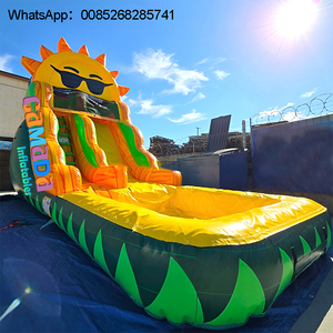 Tobogán de agua inflable de mármol Luau de verano de 15 pies, piscina gigante para salpicaduras de agua en el patio trasero para escuela y centro comercial, actividades al aire libre - Product Image 6
