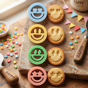 Juego de Cortadores de <span class=keywords><strong>Galletas</strong></span> de Plástico con Forma de <span class=keywords><strong>Cara</strong></span> <span class=keywords><strong>Sonriente</strong></span>, Molde para <span class=keywords><strong>Galletas</strong></span> y Fondant, y Estampador para <span class=keywords><strong>Galletas</strong></span>, Masa y Arcilla - Product Image 1