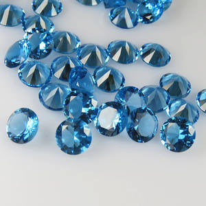 高品质合成宽松人造玻璃翠绿色玻璃珠宝宝石彩色玻璃彩色圆形钻石切割玻璃 - Product Image 5