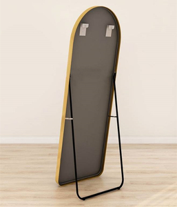 Bathroom <strong>Mirror</strong> Wholesale Black <strong>Thin</strong> Frame Arched Dome Tall Rectangle Leaning Floor <strong>Mirror</strong> for Hotel - Product Image 4