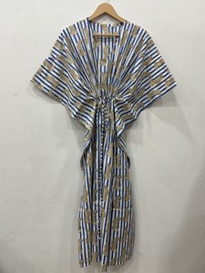 <b>Bohemian</b> Floral Print Kaftan <b>Dress</b> for Women Long Flowing <b>Dress</b> Relaxed Fit Drawstring Waist Casual Style Outfit Wear - Product Image 1