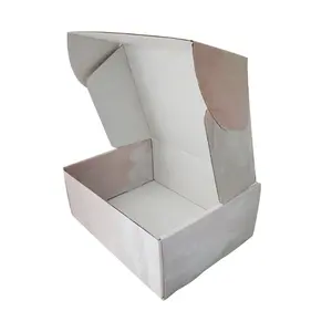 ZY fabricante soporte de fábrica envío caja de correo corrugado caja blanca plegable velas de marca para llevar portadores caja con logotipo personalizado