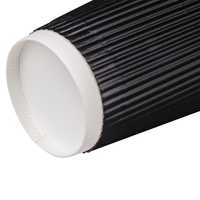 Gobelet en papier ondulé noir de 10 oz, à paroi ondulée, isolé, jetable, pour café ou thé, avec couvercle