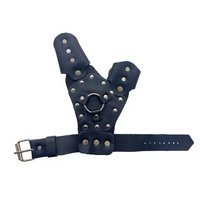 TOMATO Sangle de poignet fixe d'extérieur avec protège-doigts pour lance-pierre, en cuir argenté 200x120mm, logo personnalisé, pour la pêche et la chasse