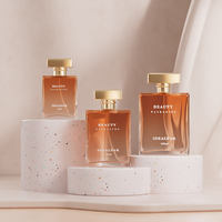 Flacon de parfum de luxe en verre ambré transparent ou givré, 1 oz, 1,7 oz, 3,5 oz, vente en gros, flacon vide avec pulvérisateur à pompe et impression sérigraphique