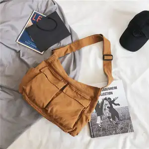 Tas tangan wanita, dompet Denim, tas bahu selempang kapasitas besar kanvas grosir