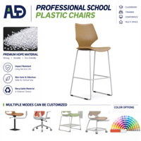 Tabouret de bar empilable en plastique PP avec base en métal, chaise haute pour café, restaurant, école