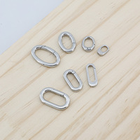 Anneau rond à ressort en acier inoxydable poli miroir diverses formes porte-clés bijoux collier fermoir boucle boucle