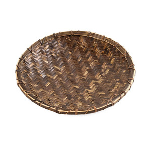 Bamboo Woven <b>Tea</b> <b>Tray</b> Herringbone Pattern Handmade Serving <b>Tray</b> For <b>Tea</b> Ceremony Residential Use - Product Image 1