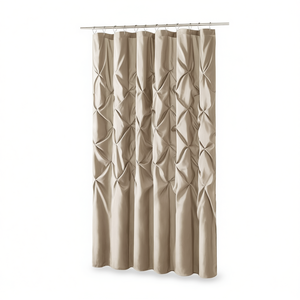 Cortina de Ducha DB Tufted de Tela de Poliéster Impermeable Estilo Bohemio con Ganchos de Metal y Plástico - Product Image 1