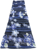 Tissu en dentelle brodé de fleurs, 100% polyester, perles et paillettes, robes de mariée élégantes et luxueuses