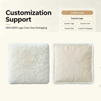 Coussin de siège carré en peau de mouton australienne, éponge haute résilience, pour chaise, vente en gros, support d'échantillons, direct usine