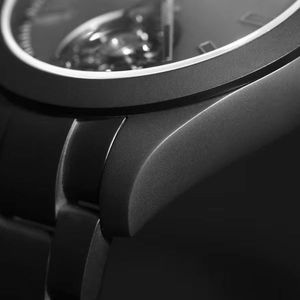 2025 montre mécanique de luxe haut de gamme pour hommes, montre mécanique simple Tourbillon tout noir - Product Image 4