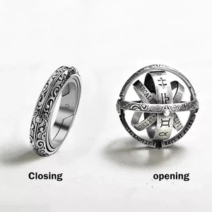 Anillos Astronómicos Vintage para Mujeres y Hombres, Anillo de Dedo Cósmico Giratorio Complejo, Joyería - Product Image 5