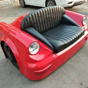 Asiento de Cuero Estilo Retro Industrial <span class=keywords><strong>Vintage</strong></span>, Sofá Clásico para Automóvil, <span class=keywords><strong>Banco</strong></span> Rojo con Barra de Acero Laminado en Frío, Muebles Metálicos - Product Image 3