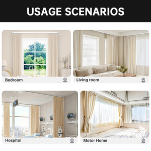 YIJIALE Tringles à Rideaux Modernes en Alliage d'Aluminium de Qualité Commerciale de 108,9 Pouces avec Rails et Rideaux Coulissants Portables Blancs Deluxe - Product Image 3