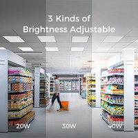 Luz de Techo Empotrada Ultrafina de Alto Brillo y Atenuable, 20W 30W 40W 50W, para Oficina, Panel LED Comercial