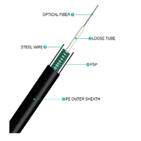 Câble à fibre optique GYXTW 6b1 8b1 12b1 légèrement blindé, extérieur, noir, certifié CE, pour installation aérienne et en conduit
