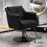 Nouvelle chaise populaire en cuir marron jaune avec grand siège et accoudoirs de meubles doux chaise de salon de coiffure adaptée